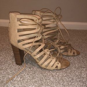 Nude JustFab Heels with Laces 👠